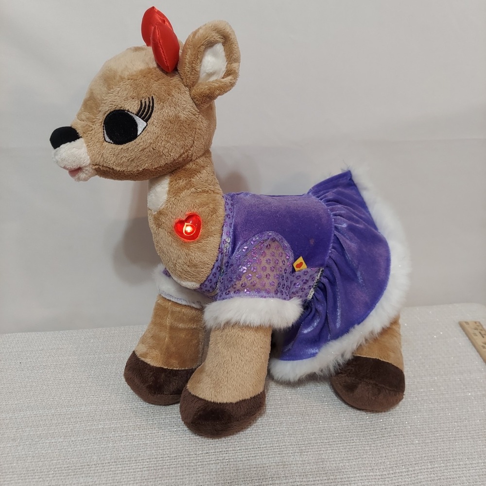 Build A Bear CLARICE-Rudolph‎ The Red Nosed Reindeer 15" Plush Light Up Heart